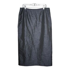 Le Suit Women's Skirt Size 16 Pencil Metallic Gray Career Business